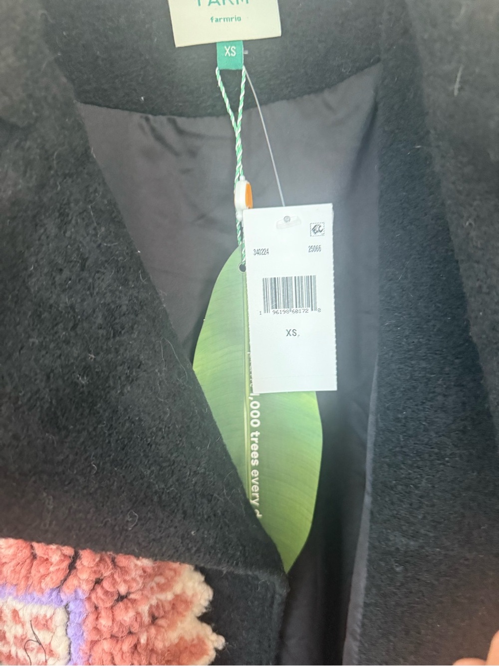 FARM Rio Marvelous Garden Embroidered Floral Fleece Coat – XS – NWT - Picture 8 of 15